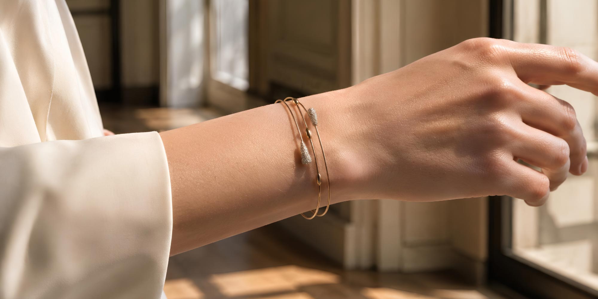 Bracciale Oro Estremi Diamante e Gocce