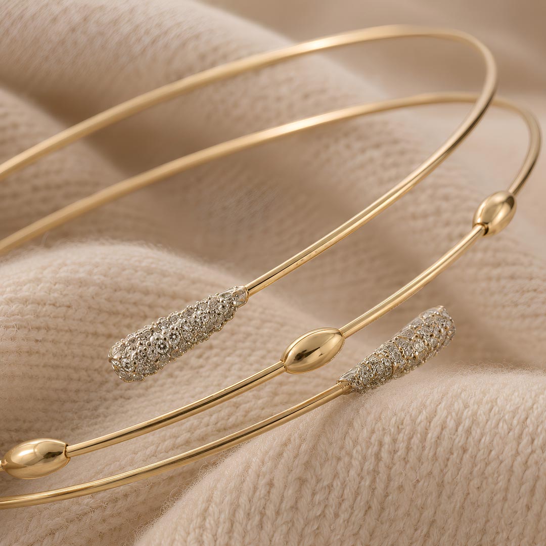Bracciale Oro Estremi Diamante e Gocce