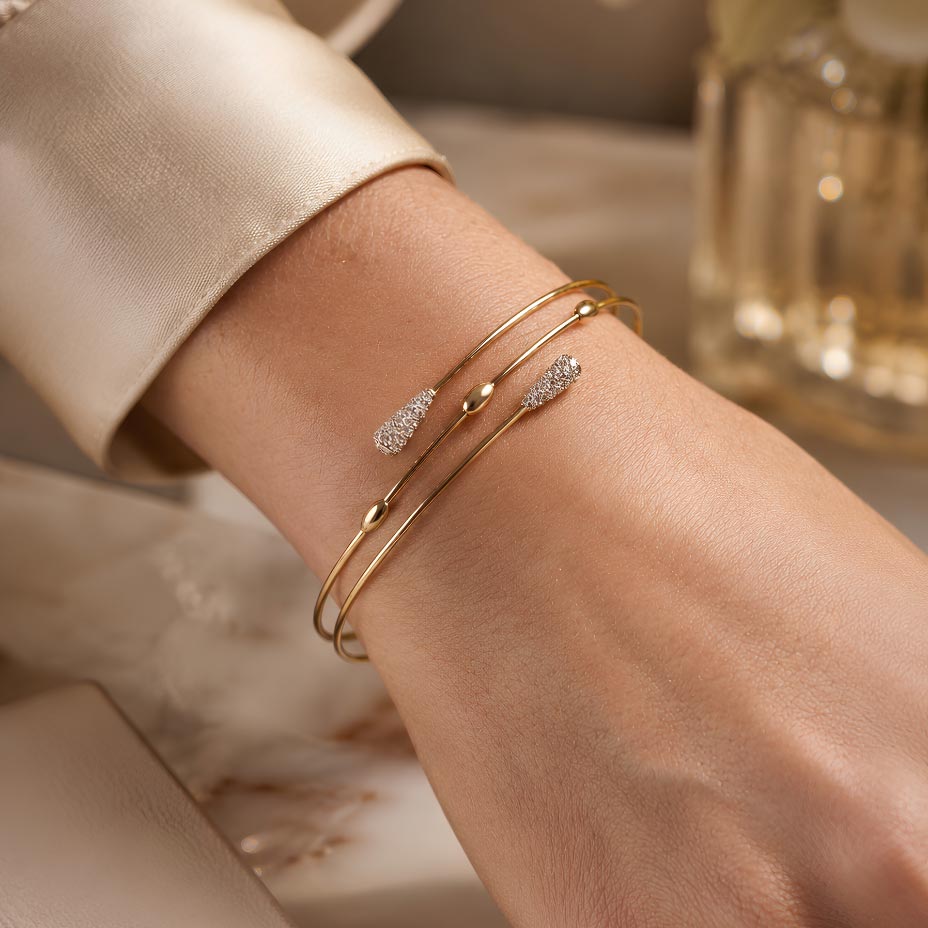Bracciale Oro Estremi Diamante e Gocce