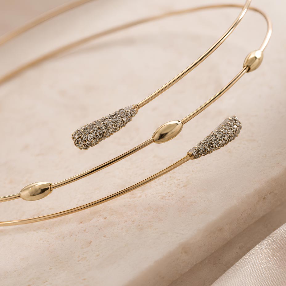 Bracciale Oro Estremi Diamante e Gocce