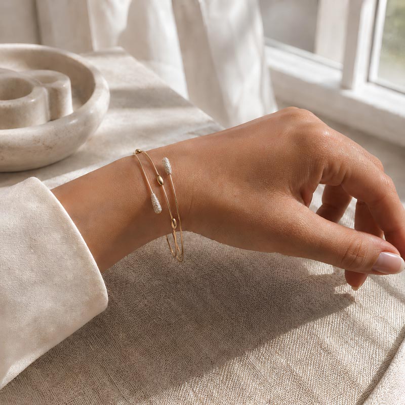 Bracciale Oro Estremi Diamante e Gocce