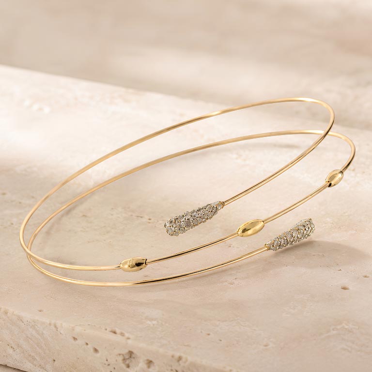 Bracciale Oro Estremi Diamante e Gocce