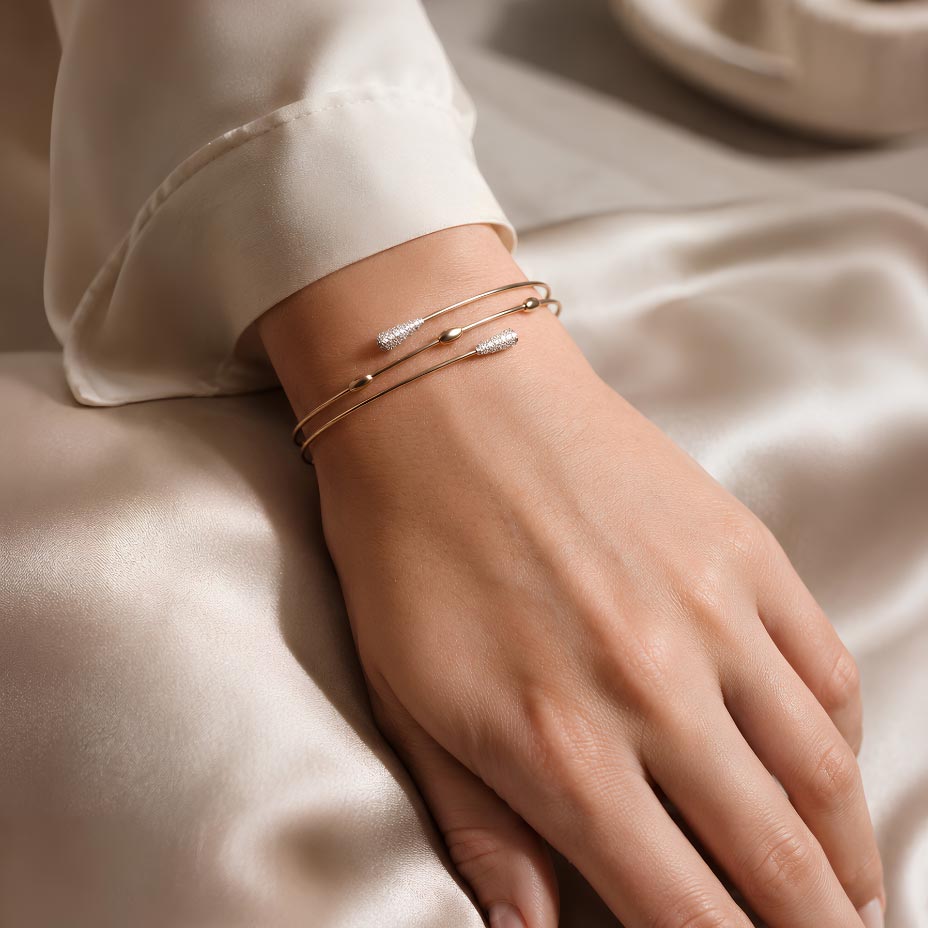 Bracciale Oro Estremi Diamante e Gocce