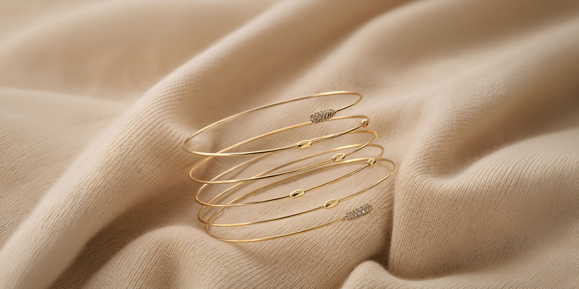 Bracciale Oro Estremi in Diamante e Intrecci con Gocce