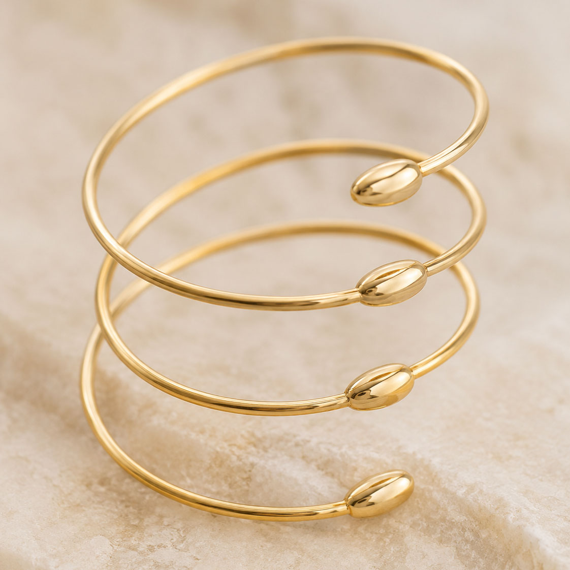 Bracciale Oro a Spirale con Gocce