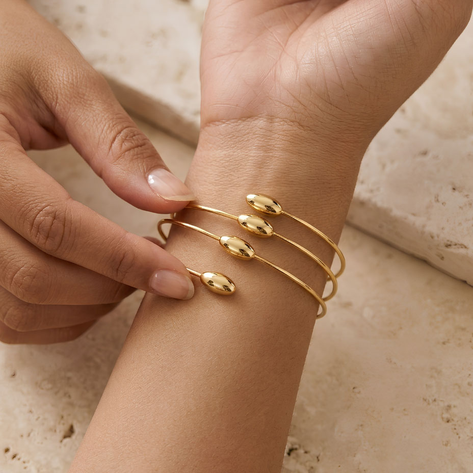 Bracciale Oro a Spirale con Gocce