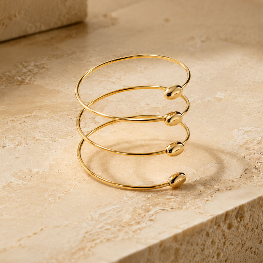 Bracciale Oro a Spirale con Gocce
