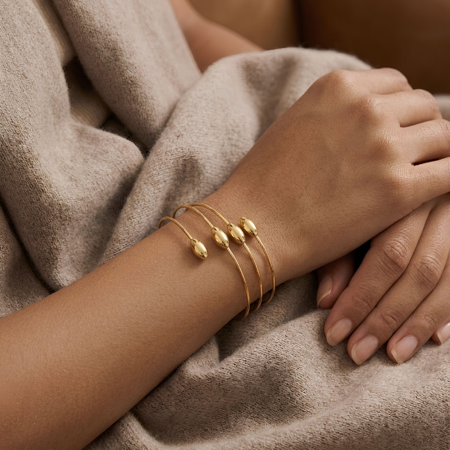 Bracciale Oro a Spirale con Gocce