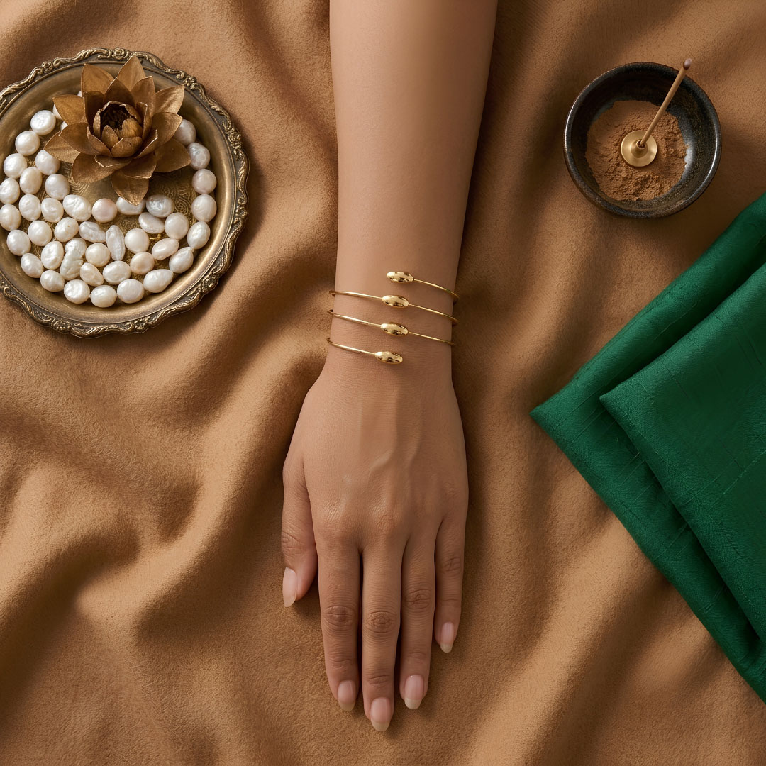 Bracciale Oro a Spirale con Gocce