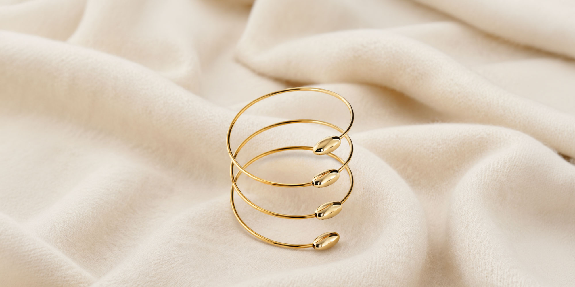 Bracciale Oro a Spirale con Gocce